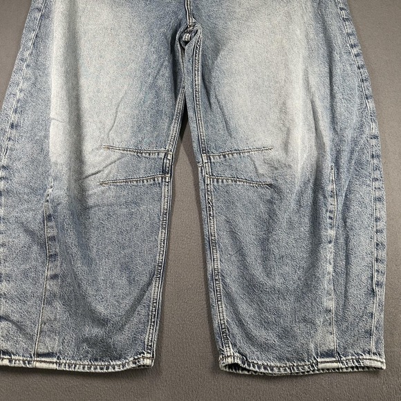 Gap High Rise Horseshoe Jeans Womens 35 Light Wash Blue Relaxed Wide Leg Denim - Picture 2 of 15